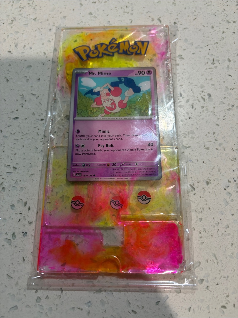 Pokémon Mr. Mime Tie-Dye Card Phone Case - Pink & Yellow